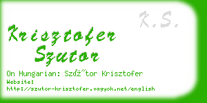 krisztofer szutor business card